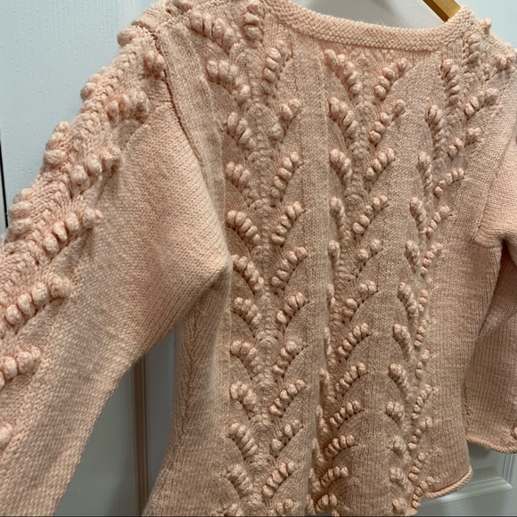 Vintage Knit Pom Pom Light Pink Sweater - Picture 6 of 14